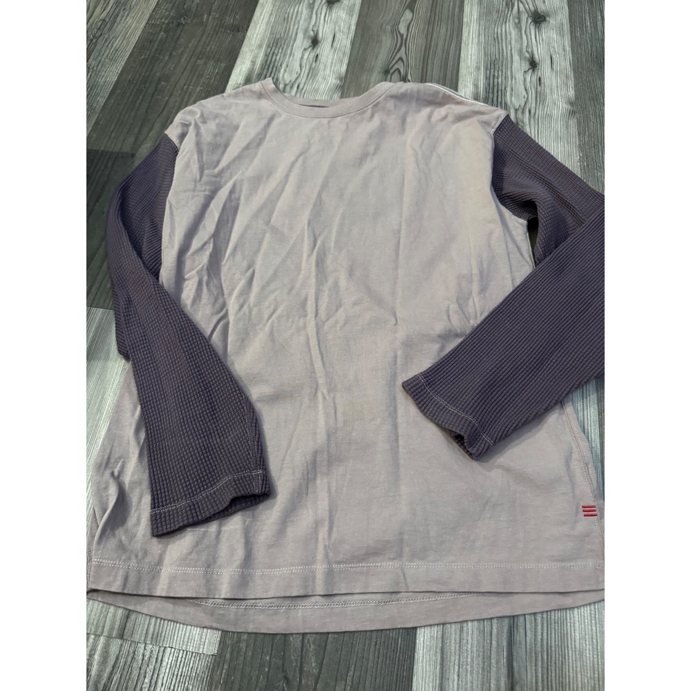 BDG Urban Outfitters Mixed Media Thermal Sleeve Long Sleeve Tee Purple Mens M